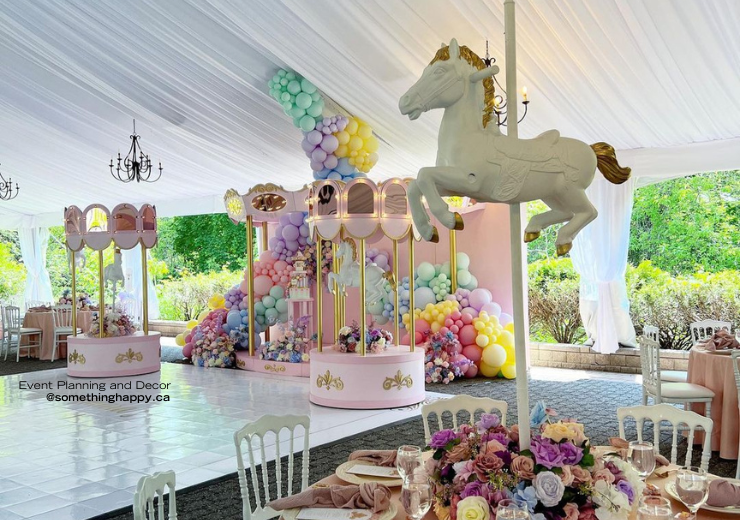 first birthday with a carrousel horse